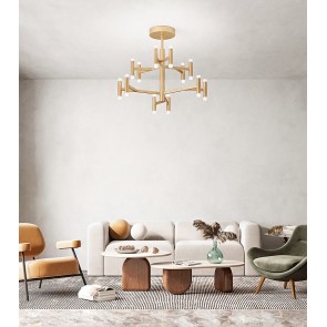 CANDLES Φωτιστικό οροφής πολυέλαιος LED PERENZ 8270 OR LC - χρώμα βουρτσισμένο χρυσό  Ø70cm  