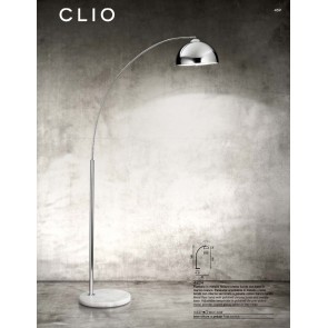 CLIO Φωτιστικό δαπέδου PERENZ 4324 - μαρμάρινη βάση, μεταλικό αμπαζούρ