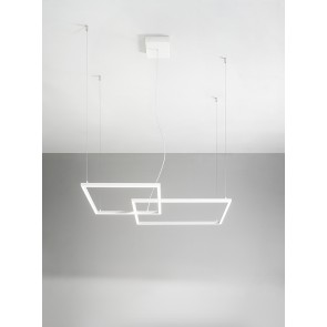 CROSS Κρεμαστό φωτιστικό 6593 B CT λευκό PERENZ  L96 CM LED 64W 4800LM - CCT 3000K 4000K 6000K