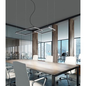 CROSS Κρεμαστό φωτιστικό 6593 N CT μαύρο PERENZ  L96 CM LED 64W 4800LM - CCT 3000K 4000K 6000K