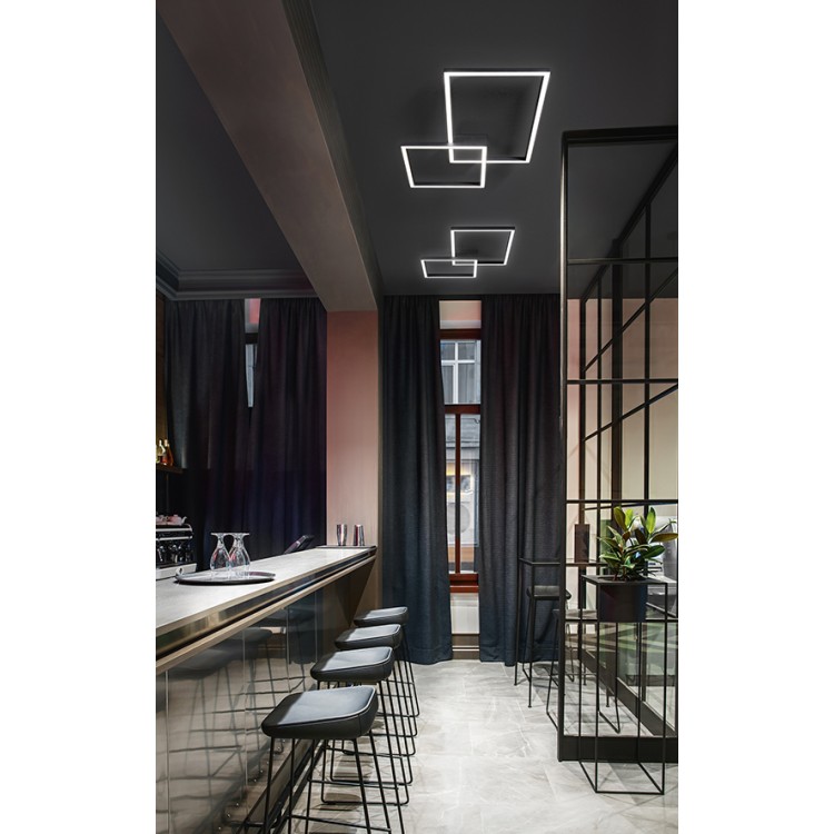 CROSS φωτιστικό οροφής πλαφονιέρα 6595 N CT μαύρο PERENZ  55cm x 75cm x 6cm LED 45W 3350LM CCT 3000K 4000K 6000K