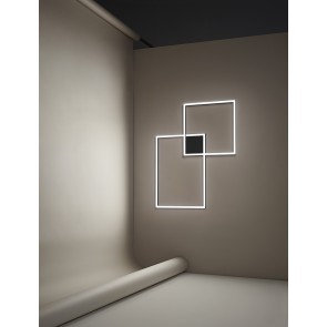 CROSS φωτιστικό οροφής πλαφονιέρα 6596 N CT μαύρο PERENZ  78cm x 98cm x 6cm LED 64W 4800Lm - CCT 3000°/4000°/6000°K