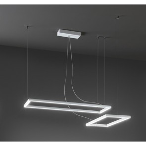 CROSS Κρεμαστό φωτιστικό 8060 B CT λευκό PERENZ  L84,5CM + L58,5CM LED 58W 4060LM - CCT 3000K 4000K 6000K