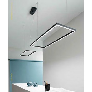 CROSS Κρεμαστό φωτιστικό 8060 N CT μαύρο PERENZ  L84,5CM + L58,5CM LED 58W 4060LM - CCT 3000K 4000K 6000K