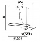 CROSS Κρεμαστό φωτιστικό 8060 B CT λευκό PERENZ  L84,5CM + L58,5CM LED 58W 4060LM - CCT 3000K 4000K 6000K