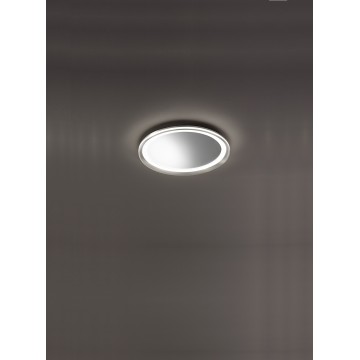 MIRO Φωτιστικό οροφής / τοίχου LED PERENZ 8258 GR LC - χρώμα γκρι τιτανίου /  με καθρέφτη Ø40cm  