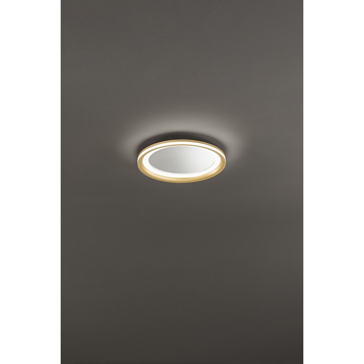 MIRO Φωτιστικό οροφής / τοίχου LED PERENZ 8258 OR LC - χρώμα βουρτσισμένο χρυσό /  με καθρέφτη Ø40cm  