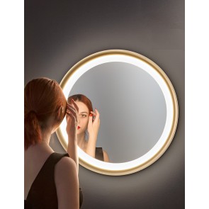 MIRO Φωτιστικό οροφής / τοίχου LED PERENZ 8260 OR LC - χρώμα βουρτσισμένο χρυσό /  με καθρέφτη Ø60cm  