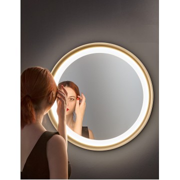MIRO Φωτιστικό οροφής / τοίχου LED PERENZ 8260 OR LC - χρώμα βουρτσισμένο χρυσό /  με καθρέφτη Ø60cm  