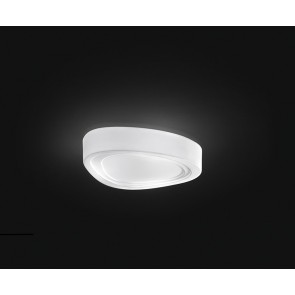 MOU Φωτιστικό Οροφής Πλαφονιέρα 6472 PERENZ φυσητό γυαλί άσπρο L44 x 35cm