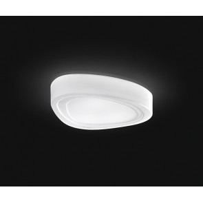 MOU Φωτιστικό Οροφής Πλαφονιέρα 6474 PERENZ φυσητό γυαλί άσπρο L52 x 42cm