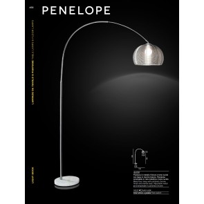 PENELOPE Φωτιστικό δαπέδου PERENZ 4658 - μαρμάρινη βάση, μεταλικό αμπαζούρ