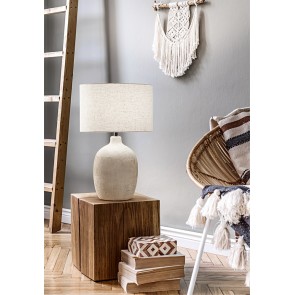 TRIBALE 8287 BG Επιτραπέζιο φωτιστικό κεραμικό με υφασμάτινο καπέλο PERENZ  Ø35cm