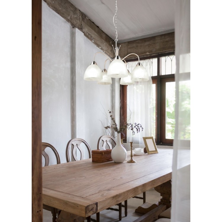 DOBBY Κρεμαστό Φωτιστικό RL Lighting R31055007 νίκελ πεντάφωτο DOBBY Κρεμαστό Φωτιστικό RL Lighting R31055007 νίκελ πεντάφωτο