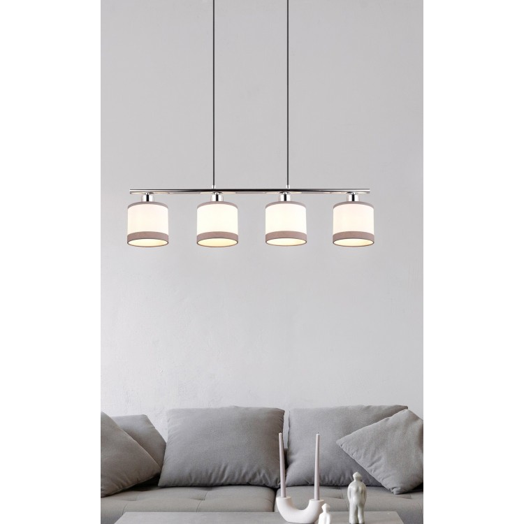 DAVOS Κρεμαστό Φωτιστικό RL Lighting R31554006 χρωμέ υφασμάτινο DAVOS Κρεμαστό Φωτιστικό RL Lighting R31554006 χρωμέ υφασμάτινο