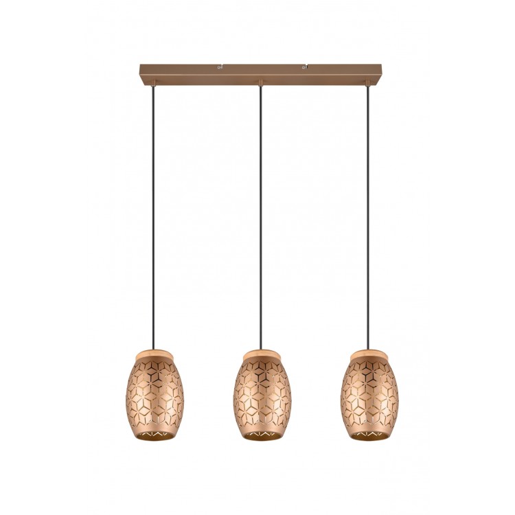 BIDAR Κρεμαστό Φωτιστικό RL Lighting R31573065 καφέ τρίφωτο BIDAR Κρεμαστό Φωτιστικό RL Lighting R31573065 καφέ τρίφωτο