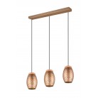 BIDAR Κρεμαστό Φωτιστικό RL Lighting R31573065 καφέ τρίφωτο BIDAR Κρεμαστό Φωτιστικό RL Lighting R31573065 καφέ τρίφωτο