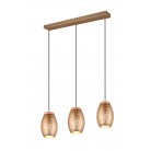 BIDAR Κρεμαστό Φωτιστικό RL Lighting R31573065 καφέ τρίφωτο BIDAR Κρεμαστό Φωτιστικό RL Lighting R31573065 καφέ τρίφωτο