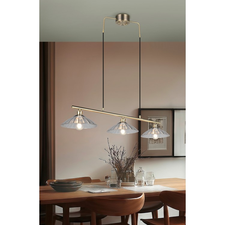 ELUNA Κρεμαστό Φωτιστικό RL Lighting R36523004 διάφανο τρίφωτο ELUNA Κρεμαστό Φωτιστικό RL Lighting R36523004 διάφανο τρίφωτο