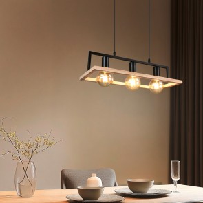 BANO Κρεμαστό Φωτιστικό RL Lighting R36693032 ξύλινο τρίφωτο