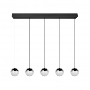 SENTA Κρεμαστό Φωτιστικό LED RL Lighting R33555106 χρωμέ πεντάφωτο ράγα
