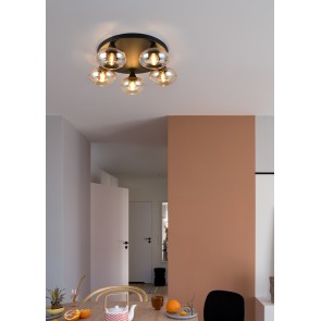 DIVINA Φωτιστικό Οροφής REALITY LIGHTING R66643013 Amber Γυάλινο