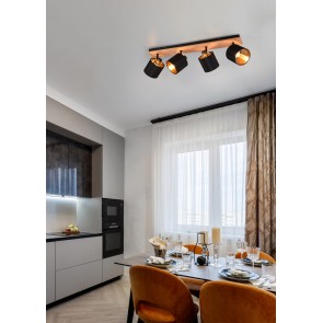 TOMMY Φωτιστικό Οροφής Spot REALITY LIGHTING R81334030 Υφασμάτινο Ξύλινο