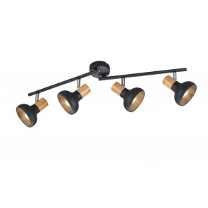 LATIKA Φωτιστικό Οροφής Spot REALITY LIGHTING R81524032 Μαύρο Ξύλινης Όψης