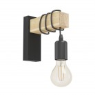 TOWNSHEND Φωτιστικό Απλίκα Τοίχου EGLO 43514 μαύρο ξύλο H21,5cm TOWNSHEND Φωτιστικό Απλίκα Τοίχου EGLO 43514 μαύρο ξύλο H21,5cm
