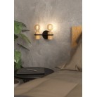 CHIEVELEY Φωτιστικό Απλίκα Τοίχου EGLO 43542 μαύρο ξύλο H9cm