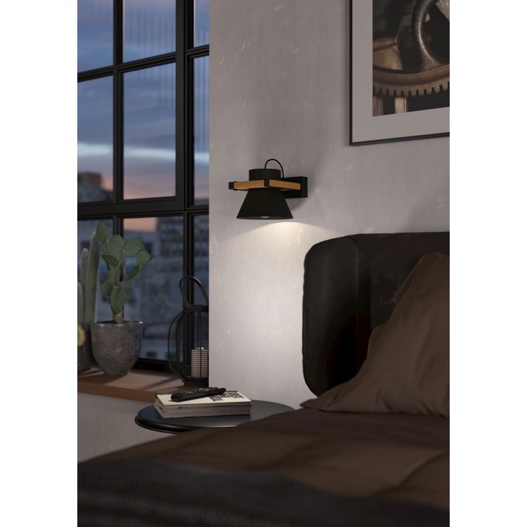 MACCLES Φωτιστικό Απλίκα Τοίχου EGLO 43958 μαύρο ξύλο H15cm MACCLES Φωτιστικό Απλίκα Τοίχου EGLO 43958 μαύρο ξύλο H15cm