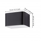 SANIA 4 Απλίκα Τοίχου LED EGLO 901016 μαύρο L13cm