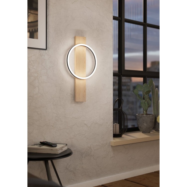 BOYAL Απλίκα Τοίχου LED EGLO 901715 μαύρο ξύλο H56cm