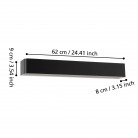 SANIA 5 Απλίκα Τοίχου LED EGLO 99691 μαύρο L62cm IP44 SANIA 5 Απλίκα Τοίχου LED EGLO 99691 μαύρο L62cm IP44