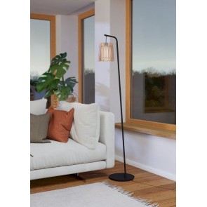 FATTORIA Φωτιστικό Δαπέδου EGLO 900905 μαύρο/ξύλο L170cm