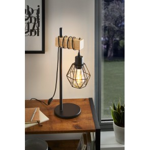 TOWNSHEND 5 Επιτραπέζιο Φωτιστικό EGLO 44079 μαύρο ξύλο H50cm