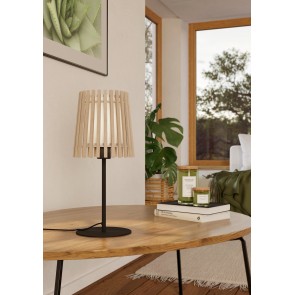 FATTORIA Επιτραπέζιο Φωτιστικό EGLO 900904 μαύρο ξύλο H45cm