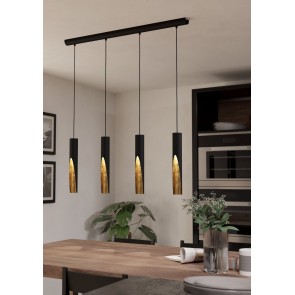 BARBOTTO Κρεμαστό Φωτιστικό LED EGLO 900873 μαύρο/χρυσό L92,5cm
