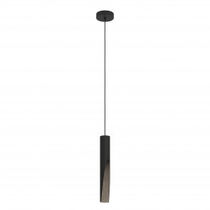 BARBOTTO Κρεμαστό Φωτιστικό LED EGLO 901732 μαύρο/ξύλο Ø6cm