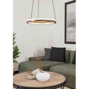 MEZZOMONTE Κρεμαστό Φωτιστικό LED EGLO 901826 μπρονζέ/μαύρο Ø48cm