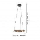 MEZZOMONTE Κρεμαστό Φωτιστικό LED EGLO 901826 μπρονζέ/μαύρο Ø48cm