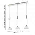 MONTEFIO Κρεμαστό Φωτιστικό LED EGLO 93468 ασημί/γυαλί L88,5cm