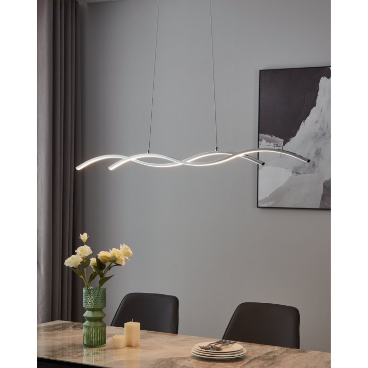 LASANA 2 Κρεμαστό Φωτιστικό LED EGLO 96104 ασημί L120cm