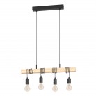 TOWNSHEND Κρεμαστό Φωτιστικό EGLO 43512 μαύρο ξύλινο L70cm