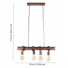 TOWNSHEND 4 Κρεμαστό Φωτιστικό EGLO 43523 καφέ μεταλλικό L70cm TOWNSHEND 4 Κρεμαστό Φωτιστικό EGLO 43523 καφέ μεταλλικό L70cm
