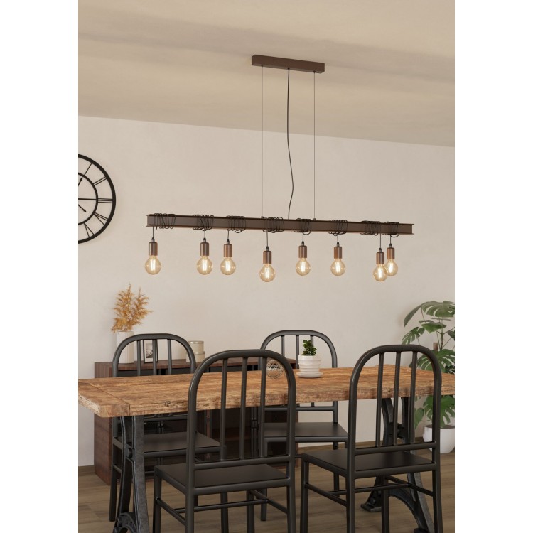 TOWNSHEND 4 Κρεμαστό Φωτιστικό EGLO 43524 καφέ μεταλλικό L150cm TOWNSHEND 4 Κρεμαστό Φωτιστικό EGLO 43524 καφέ μεταλλικό L150cm