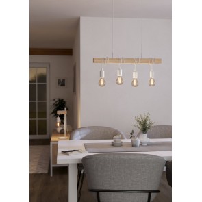 TOWNSHEND Κρεμαστό Φωτιστικό EGLO 43704 λευκό ξύλινο L70cm