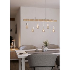 TOWNSHEND Κρεμαστό Φωτιστικό EGLO 43705 λευκό ξύλινο L100cm