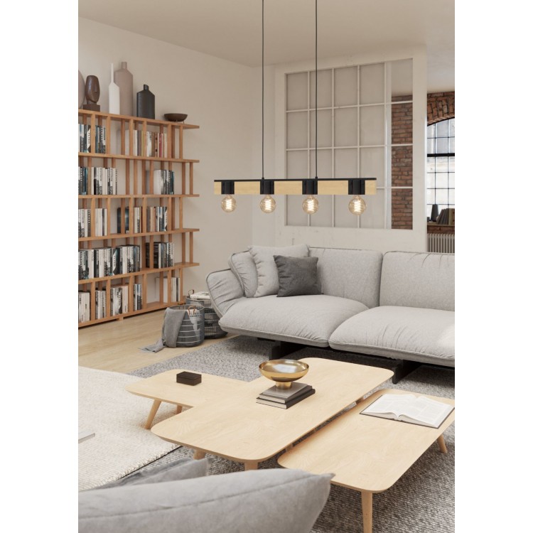 BAILRIGG Κρεμαστό Φωτιστικό EGLO 43902 μαύρο ξύλινο L89,5cm BAILRIGG Κρεμαστό Φωτιστικό EGLO 43902 μαύρο ξύλινο L89,5cm