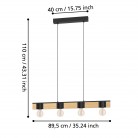 BAILRIGG Κρεμαστό Φωτιστικό EGLO 43902 μαύρο ξύλινο L89,5cm BAILRIGG Κρεμαστό Φωτιστικό EGLO 43902 μαύρο ξύλινο L89,5cm